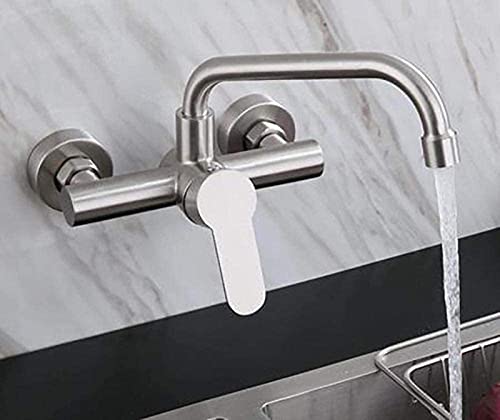 SdaryWare Wasserhahn Wasserhahn Wasserhahn Küche Kupfer Doppel Doppel Offen Wandmontage Heiß Wandmontage Küchenarmatur Badezimmer Wandwaschbecken Wasserhahn Spülbecken Mi von SdaryWare