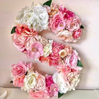 Blumen Wandbuchstabe, Rosa Kinderbuchstabe, Florales Monogramm, Baby Mädchen Kinderzimmer Dekor, Hochzeit Florale Buchstaben, Buchstabe Geschenk von SdesignFloral