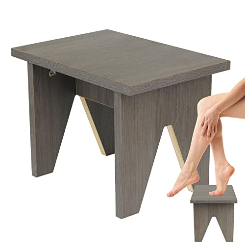 Holz-Tritthocker für Erwachsene und Kinder, Fußhocker, kleiner Fußhocker, Kleinkinderbett, Tritthocker für hohe Betten für Kinder, einfache Montage mit rutschfesten Pads (braune Eiche) von Sdgmgre