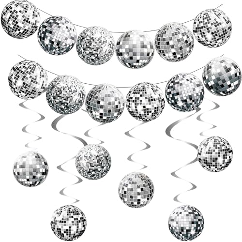 Sdhgerh 24 Stück Discokugel Deko 12 Disco Kugel Hängende Spiralen und 12 Girlande Banner Discokugeln Silber Disco Luftschlangen Party Deko für 70er 80er 90er Jahre Thema Partydeko Geburtstagsdeko Sdhgerh 24 Stück Discokugel Deko 12 Disco Kugel Hängende Spiralen und 12 Girlande Banner Discokugeln Silber Disco Luftschlangen Party Deko für 70er 80er 90er Jahre Thema Partydeko Geburtstagsdeko von Sdhgerh