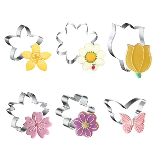 Sdhgerh 6 Stück Ausstechformen Blumen Ausstecher Edelstahl Keksausstecher Set in Blumenform Cookie Cutter Plätzchen Ausstechformen DIY-Backwerkzeuge für Schokolade Kekse Kuchen Backen Sdhgerh 6 Stück Ausstechformen Blumen Ausstecher Edelstahl Keksausstecher Set in Blumenform Cookie Cutter Plätzchen Ausstechformen DIY-Backwerkzeuge für Schokolade Kekse Kuchen Backen von Sdhgerh