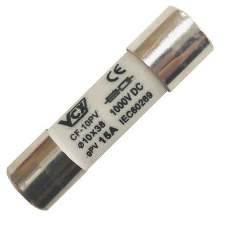 SICHERUNG SOLAR, PHOTOVOLTAIKSICHERUNG 10x38mm 15A gPV 1000V DC von VCX