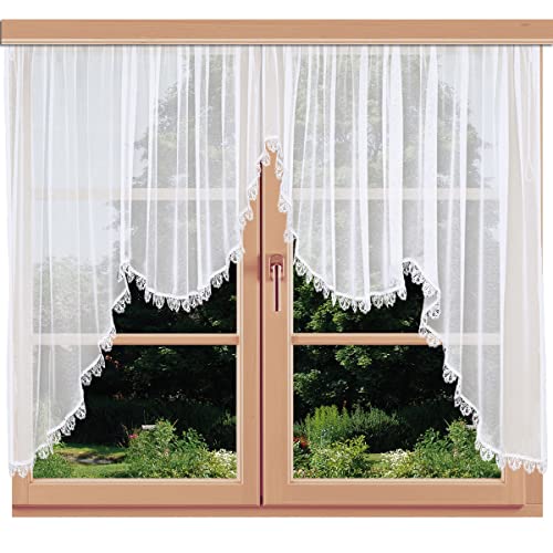 SeGaTeX home fashion Blumenfenster-Store Carolina mit Echter Plauener Spitze Fertigstore mit Kräuselband 145 x 300 von SeGaTeX home fashion