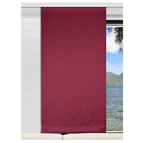 SeGaTeX home fashion Deko-Paneele | Flächengardine „Mattis“ | Höhe 40 – 200 cm nach Maß | weinrot unifarben für Caravan Wohnwagen | Flächenvorhang von SeGaTeX home fashion