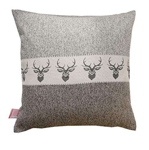 SeGaTeX home fashion Hochwertige Kissenhülle Alpin Hirsch braun Exklusives Landhaus-Design 40x40 cm von SeGaTeX home fashion