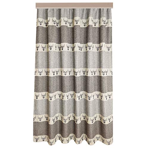 SeGaTeX home fashion Hochwertiger Dekoschal Alpin Hirsch braun Exklusiver Landhaus-Vorhang Reihband HxB 200 x 130 cm von SeGaTeX home fashion