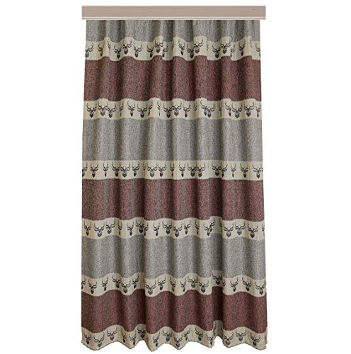 SeGaTeX home fashion Hochwertiger Dekoschal Alpin Hirsch rost Exklusiver Landhaus-Vorhang Reihband HxB 200 x 130 cm von SeGaTeX home fashion