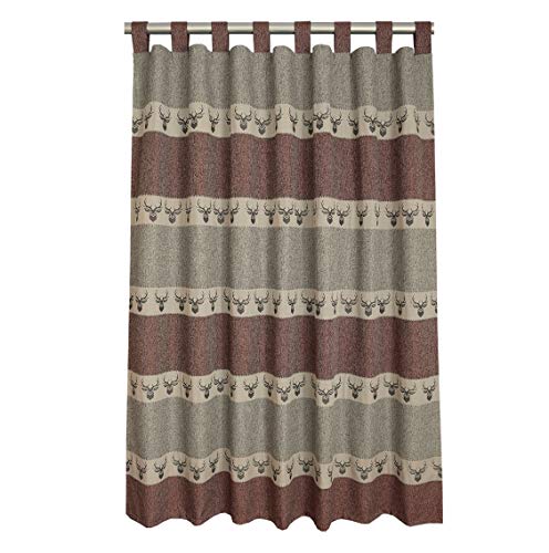 SeGaTeX home fashion Hochwertiger Schlaufen-Dekoschal Alpin Hirsch rost Exklusiver Landhaus-Vorhang 8 Schlaufen HxB 125 x 130 cm von SeGaTeX home fashion