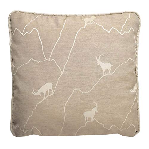 SeGaTeX home fashion Keder Kissenhülle Breno mit Steinbock in beige dunkel 40 x 40 cm aus der Landhausserie Breno von SeGaTeX home fashion
