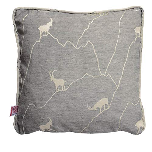 SeGaTeX home fashion Keder Kissenhülle Breno mit Steinbock in grau dunkel 40 x 40 cm aus der Landhausserie Breno von SeGaTeX home fashion