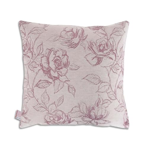 SeGaTeX home fashion Kissenhülle Ilvy Rose Kissenbezug mit Blumenmuster in rosé Zierkissen mit Reißverschluss 40 x 40 cm von SeGaTeX home fashion