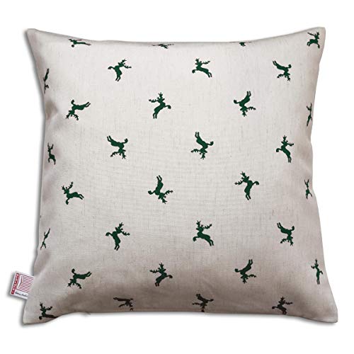 SeGaTeX home fashion Kissenhülle Natur-grün mit Hirsch passend zu Landhaus-Serie Knut 40x40 cm von SeGaTeX home fashion