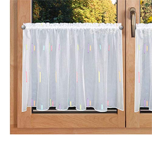 SeGaTeX home fashion Kurzgardine Scheibengardine Cora Panneau mit bunten gewebten Streifchen 50 x 150 cm von SeGaTeX home fashion