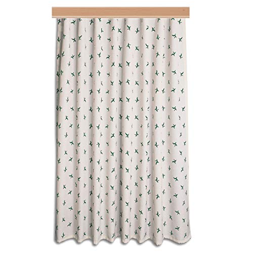 SeGaTeX home fashion Landhaus Dekoschal Knut naturfarben mit kleinem Hirsch-Motiv grün 70 cm oder 150 cm breit mit Reihband von SeGaTeX home fashion