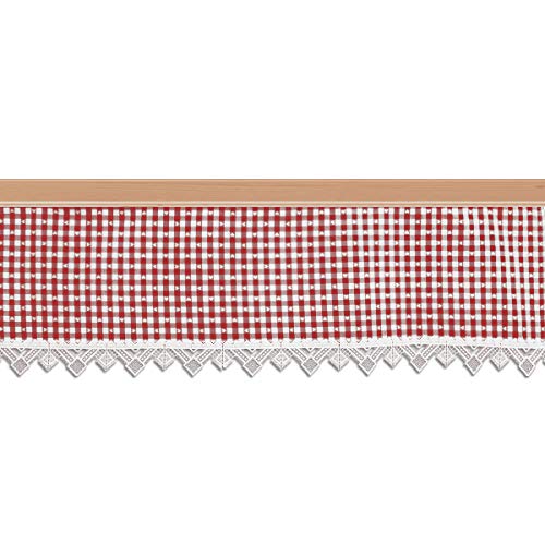 SeGaTeX home fashion Querbehang Leni rot-weiß Karierter Stoff/Kurzgardine mit kleinen Herzen im Landhaus-Stil/Reihband Oben, Besatz aus feiner Vogtländischer Spitze Höhe x Breite 27 x 206 cm SeGaTeX home fashion Querbehang Leni rot-weiß Karierter Stoff/Kurzgardine mit kleinen Herzen im Landhaus-Stil/Reihband Oben, Besatz aus feiner Vogtländischer Spitze Höhe x Breite 27 x 206 cm von SeGaTeX home fashion