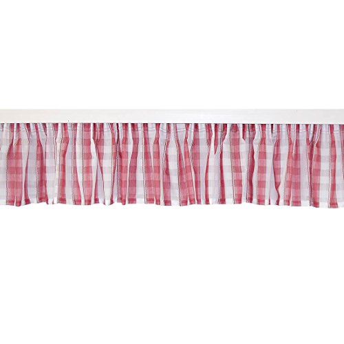 SeGaTeX home fashion Querbehang zur Küchengardine „Melli in Rot“ mit Reihband rot-Weiss-kariert Bistrogardine 30 x 400 cm von SeGaTeX home fashion