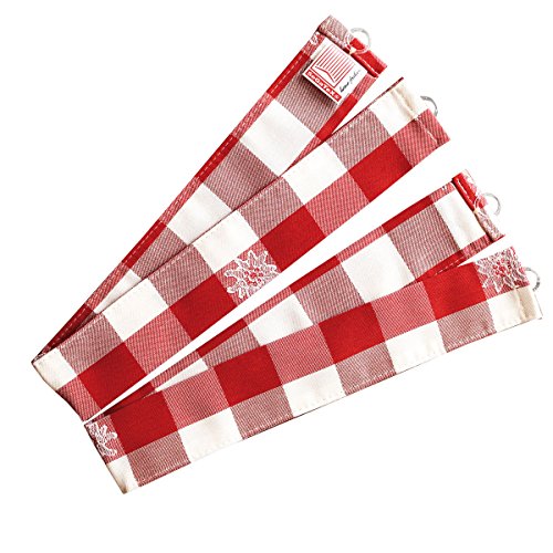 Raffhalter Karo in Rot 2er-Set passend zur Dekoschalgarnitur rot-weiß kariert aus Webstoff mit kleinen Edelweiß als Motiv Raffhalter Karo in Rot 2er-Set passend zur Dekoschalgarnitur rot-weiß kariert aus Webstoff mit kleinen Edelweiß als Motiv von SeGaTeX home fashion