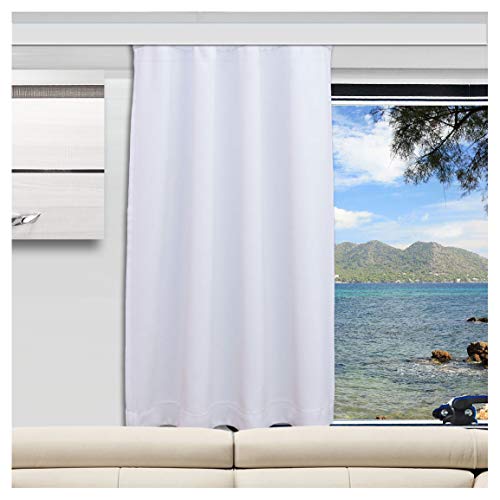 SeGaTeX home fashion Wohnmobil Caravan-Vorhang Delitherm hellgrau mit Sonnenschutz-Funktion Wohnwagengardine mit Reihband (Höhe & Breite nach Maß) von SeGaTeX home fashion