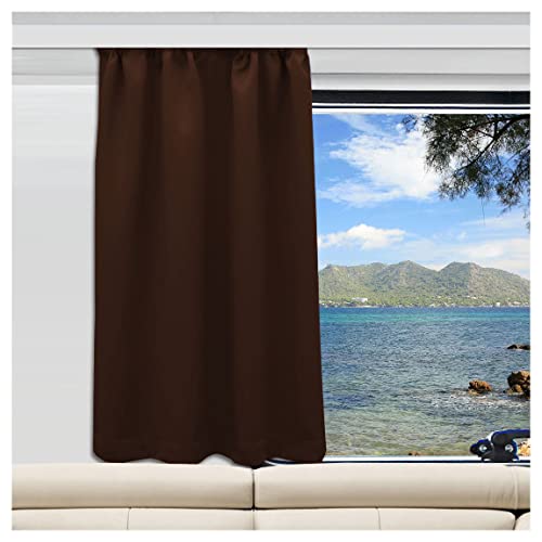 Wohnmobil-Gardine Mattis braun | Maßgefertigter Verdunklungs-Vorhang mit Reihband | Hochwertiger Dekoschal für Caravan & Wohnwagen | Blickdichter Sichtschutz Höhe 160-200 cm x Breite 70-140 cm von SeGaTeX home fashion