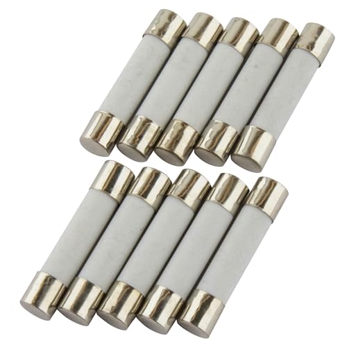 10er Packung SeKi Keramik Sicherung 1,6A, 6x30mm, Träge; Glassicherung Feinsicherung 250V von SeKi