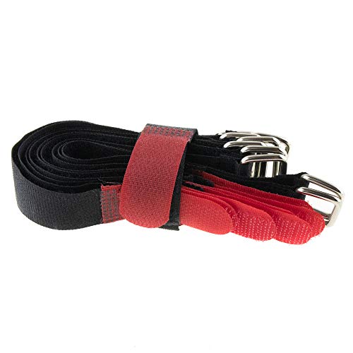 10x Klett-Kabelbinder 200x20 schwarz-rot Flausch/Klett gleichseitig Klettbinder von SeKi