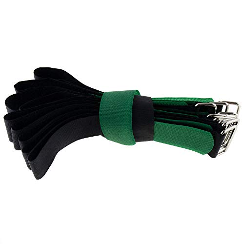 10x Klett-Kabelbinder 400x30 schwarz-grün Flausch/Klett gleichseitig Klettbinder von SeKi