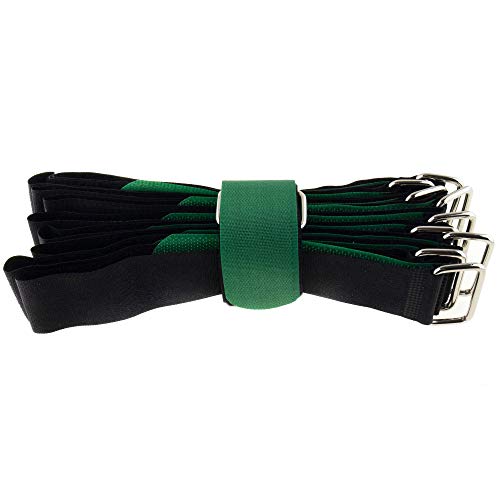 10x Klett-Kabelbinder 800x38 schwarz-grün Flausch/Klett gekreuzt Klettbinder von SeKi