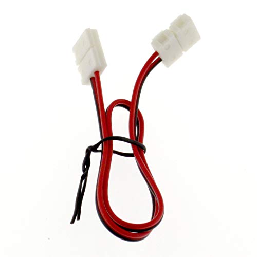 LED Streifen Clip - Verbinder mit 30cm Kabel; Verbinder für 8mm (2PIN) LED Strips / Bänder - Verlängerung, Schwarz von SeKi