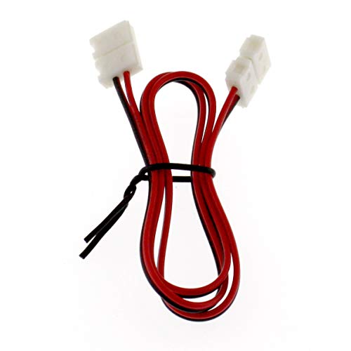 LED Streifen Clip - Verbinder mit 50cm Kabel; Verbinder für 8mm (2PIN) LED Strips / Bänder - Verlängerung, Schwarz von SeKi