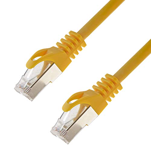 Netzwerkkabel S/FTP PIMF Cat. 7 0,25 Meter gelb Patchkabel Gigabit Ethernet LAN DSL CAT7 Kabel von SeKi