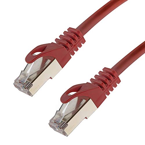 Netzwerkkabel S/FTP PIMF Cat. 7 0,50 Meter rot Patchkabel Gigabit Ethernet LAN DSL CAT7 Kabel von SeKi