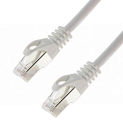 Netzwerkkabel S/FTP PIMF Cat. 7 7,50 Meter weiss Patchkabel Gigabit Ethernet LAN DSL CAT7 Kabel von SeKi