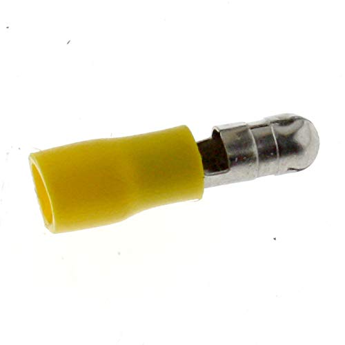 SeKi 14008 gelb 25 x Rundstecker 4-6 mm² Stift-Ø: 5-isoliert Kabelschuh, 4,0-6,0mm² von SeKi