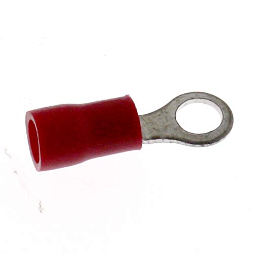 25 Stück Ringkabelschuhe SeKi 0,50-1,50mm², Loch-Ø M4 I rot I Quetschverbinder teilisoliert PVC I Kabelschuh aus Kupfer verzinnt von SeKi