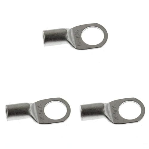 SeKi 14089 10 Stück Rohrkabelschuhe blank 16mm² M10 Kabelschuh unisoliert, Silber (Packung mit 3) von SeKi