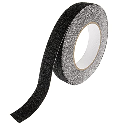 SeKi Antirutsch Klebeband Rutschhemmend schwarz, 25mm x 10 Meter, Rutschfestes Sicherheitsband für Treppen, Stufen, Fliesen, Rampen, Leiter oder den Bodenbelag; Antirutschband selbstklebend von SeKi