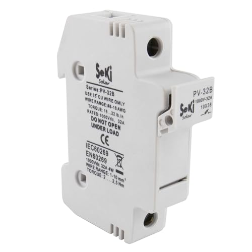 SeKi DC Sicherungshalter/Sicherungsautomat 1-polig bis 1000V DC 32A; Sicherung für Solar/Photovoltaik, Montage auf DIN-Hutschiene; für 10x38mm Sicherungen SeKi DC Sicherungshalter/Sicherungsautomat 1-polig bis 1000V DC 32A; Sicherung für Solar/Photovoltaik, Montage auf DIN-Hutschiene; für 10x38mm Sicherungen von SeKi