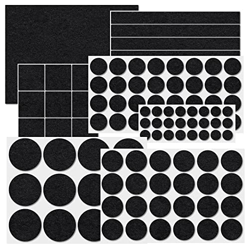 SeKi Filzgleiter Sortiment 106 Teile (Eckig/Rund) in -Schwarz- Filz Pads Selbstklebend, Filzunterleger, Möbelgleiter - der Schutz für Ihre Möbel & Stühle/für alle Böden geeignet von SeKi