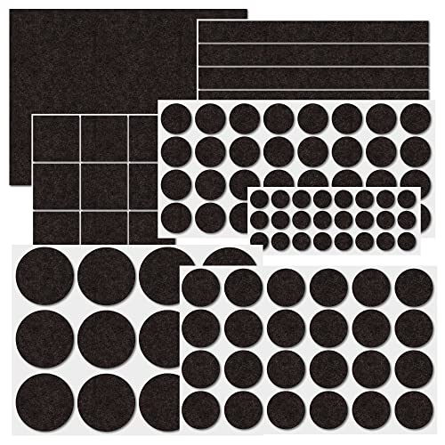 SeKi Filzgleiter Sortiment 106 Teile (Eckig/Rund) in -Braun- Filz Pads Selbstklebend, Filzunterleger, Möbelgleiter - der Schutz für Ihre Möbel & Stühle/für alle Böden geeignet von SeKi