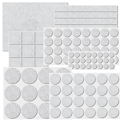 SeKi Filzgleiter Sortiment 106 Teile (Eckig/Rund) in -Weiß- Filz Pads Selbstklebend, Filzunterleger, Möbelgleiter - der Schutz für Ihre Möbel & Stühle/für alle Böden geeignet von SeKi