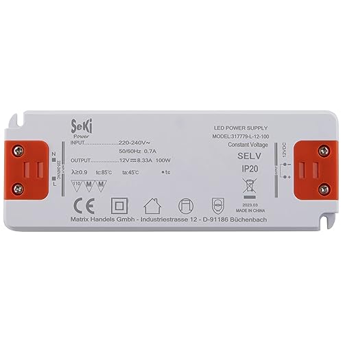 SeKi LED-Netzteil L-100-12 - 12V - 8,33A - 100W; LED Treiber - Transformator - Netzteil - Driver - Trafo SeKi LED-Netzteil L-100-12 - 12V - 8,33A - 100W; LED Treiber - Transformator - Netzteil - Driver - Trafo von SeKi