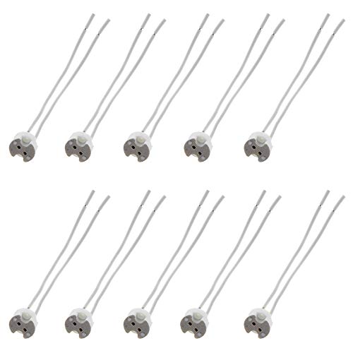 SeKi MR16 (GU5,3) - Fassung Sockel mit Anschlusskabel für LED- und Halogenleuchten; 10er Set, Weiss von SeKi