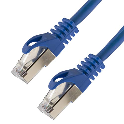 SeKi Netzwerkkabel S/FTP PIMF Cat. 7 0,25 Meter blau Patchkabel Gigabit Ethernet LAN DSL CAT7 Kabel von SeKi