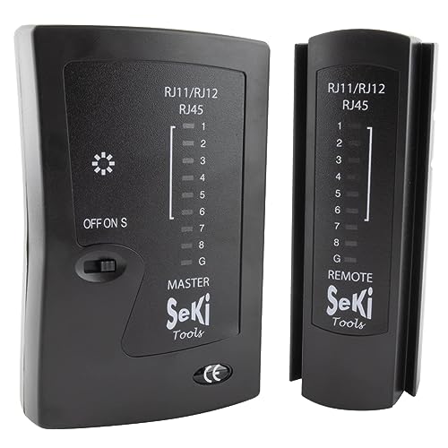 SeKi Netzwerktester für RJ11 RJ12 RJ45 Nezwerkkabel ISDN LAN Patchkabel Testgerät Leitungstester Messgerät Kabeltester - Schwarz zum Testen und Prüfen von LAN und Patchkabeln SeKi Netzwerktester für RJ11 RJ12 RJ45 Nezwerkkabel ISDN LAN Patchkabel Testgerät Leitungstester Messgerät Kabeltester - Schwarz zum Testen und Prüfen von LAN und Patchkabeln von SeKi