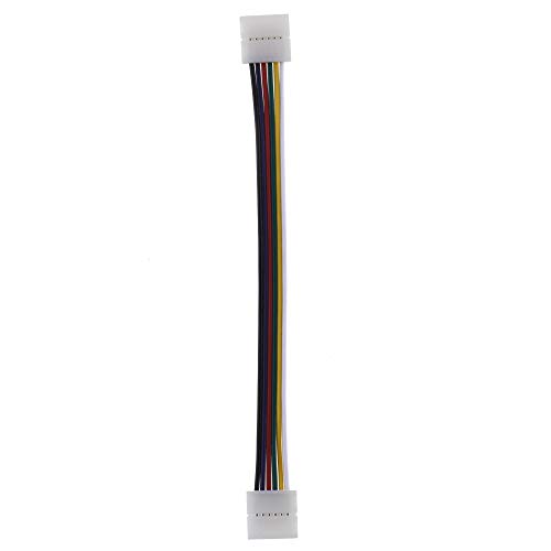 SeKi RGBW + CCT Verbinder mit 15cm Kabel für 12mm LED RGBW CCT Streifen; Clip-Verbinder; RGBW+CCT Verlängerung 6PIN, Schwarz von SeKi