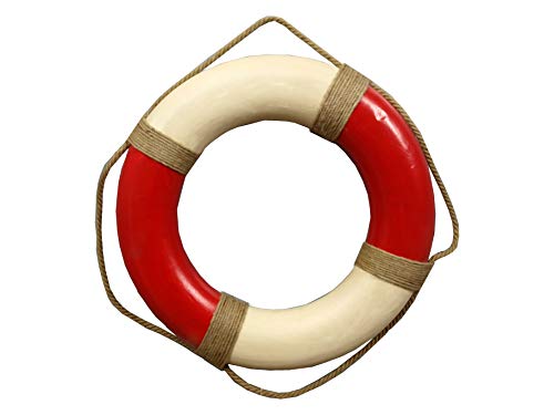 Antiker Rettungsring 50 CM Rot/Beige im Antik-Look von Sea-Club