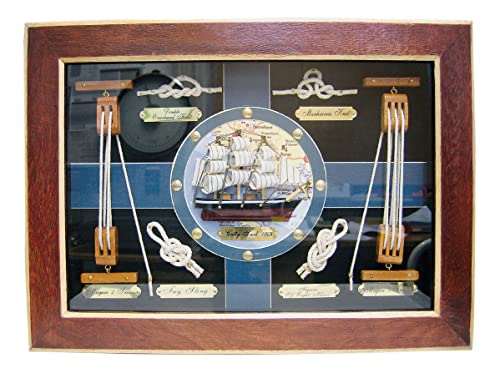 Sea-Club Knotentafel hinter Glas Knotenbild Holz 38x28cm Maritime Dekoration von Sea-Club