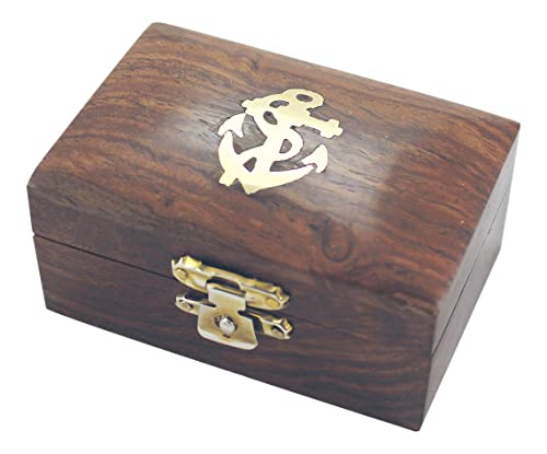 Sea-Club Box Schatulle Holz/Messing 8x5cm Maritime Dekoration von Sea-Club