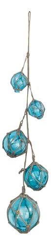 Sea-Club Fischerkugel-Leine Maritime Deko Glas/Tau Ø=10cm meerblau von Sea-Club