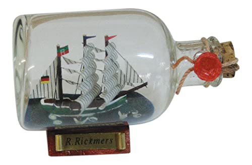 Sea-Club Flaschenschiff - Rickmer Rickmers Buddelschiff Glas/Holz/Messing B=9cm von Sea-Club